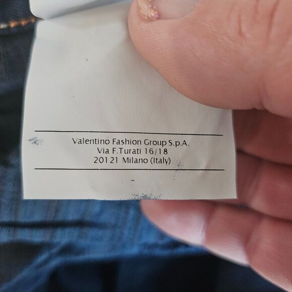 Missoni 31x32 Men's Jeans Rainbow Patch Navy Slim Leg Low Rise Made in Italy - Picture 7 of 13